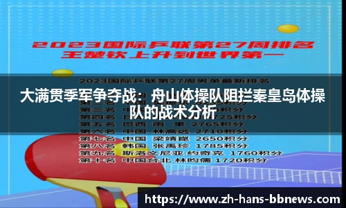 大满贯季军争夺战：舟山体操队阻拦秦皇岛体操队的战术分析